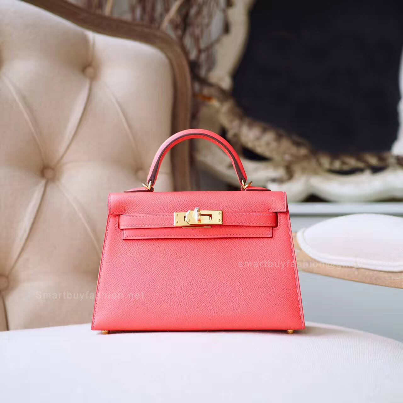 Hermes Mini Kelly II Bag in t5 Rose Jaipur Epsom GHW